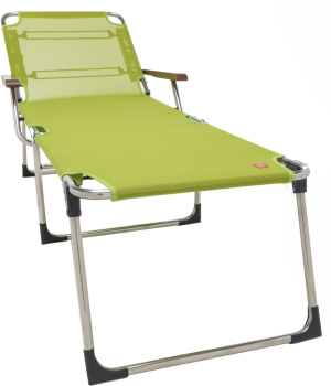 Preview: FIAM® Liegestuhl AMIGO 40+ Pistazien Grün mit Armlehnen/Eschenholz